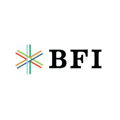 BFI logo featuring colorful intersecting lines and bold black text.